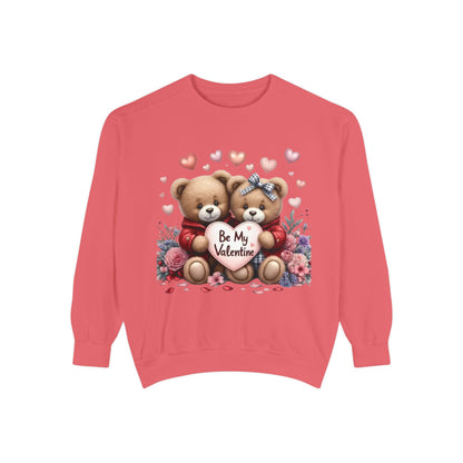Valentine Teddy Sweatshirt — "Be My Valentine" Cute Couple Bears Design