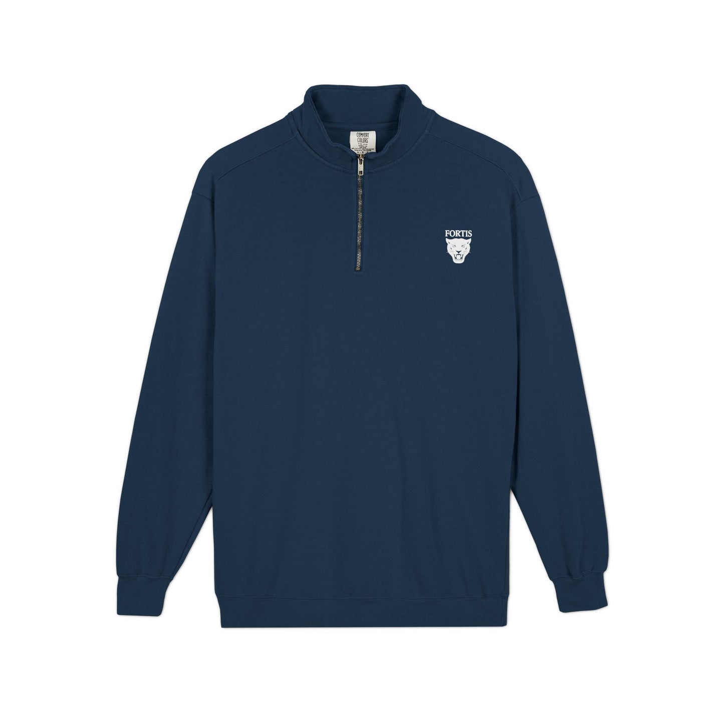 Quarter-Zip Sweatshirt with Small Chest Crest — Casual Pullover for Everyday Wear
