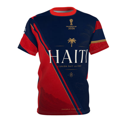 Haiti World Cup 2026 Fan Tee — Patriotic Red & Navy Soccer Shirt