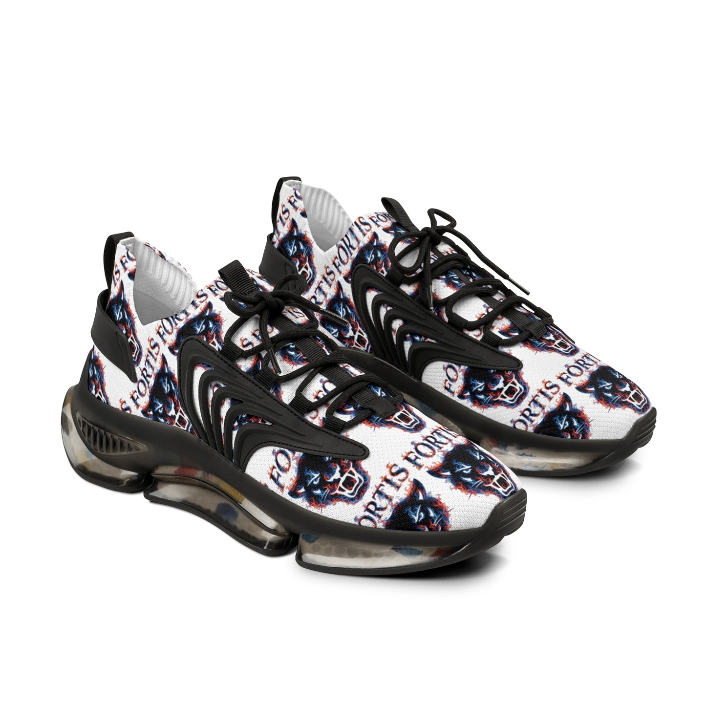 Men's Mesh Sneakers — Custom Dog Portrait Pattern Athletic Shoes