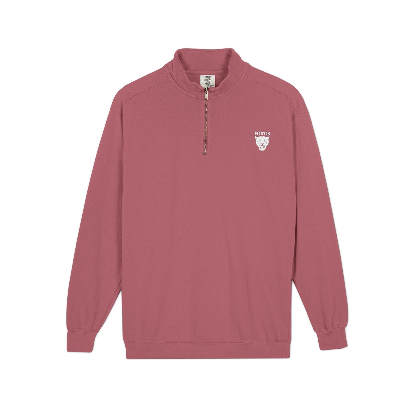 Quarter-Zip Sweatshirt with Small Chest Crest — Casual Pullover for Everyday Wear
