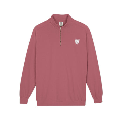 Quarter-Zip Sweatshirt with Small Chest Crest — Casual Pullover for Everyday Wear