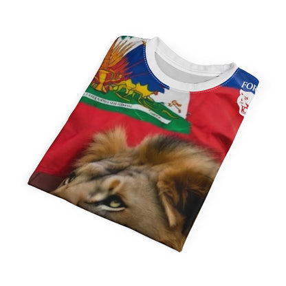 Haiti Flag Lion T-Shirt — Patriotic Haitian All-Over Print Tee