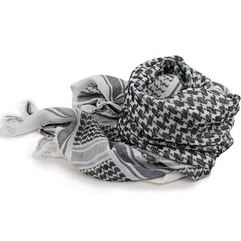 Unisex Lightweight Plaid Tassel Arab Desert Shemagh Keffiyeh Scarf Wrap Pashmina