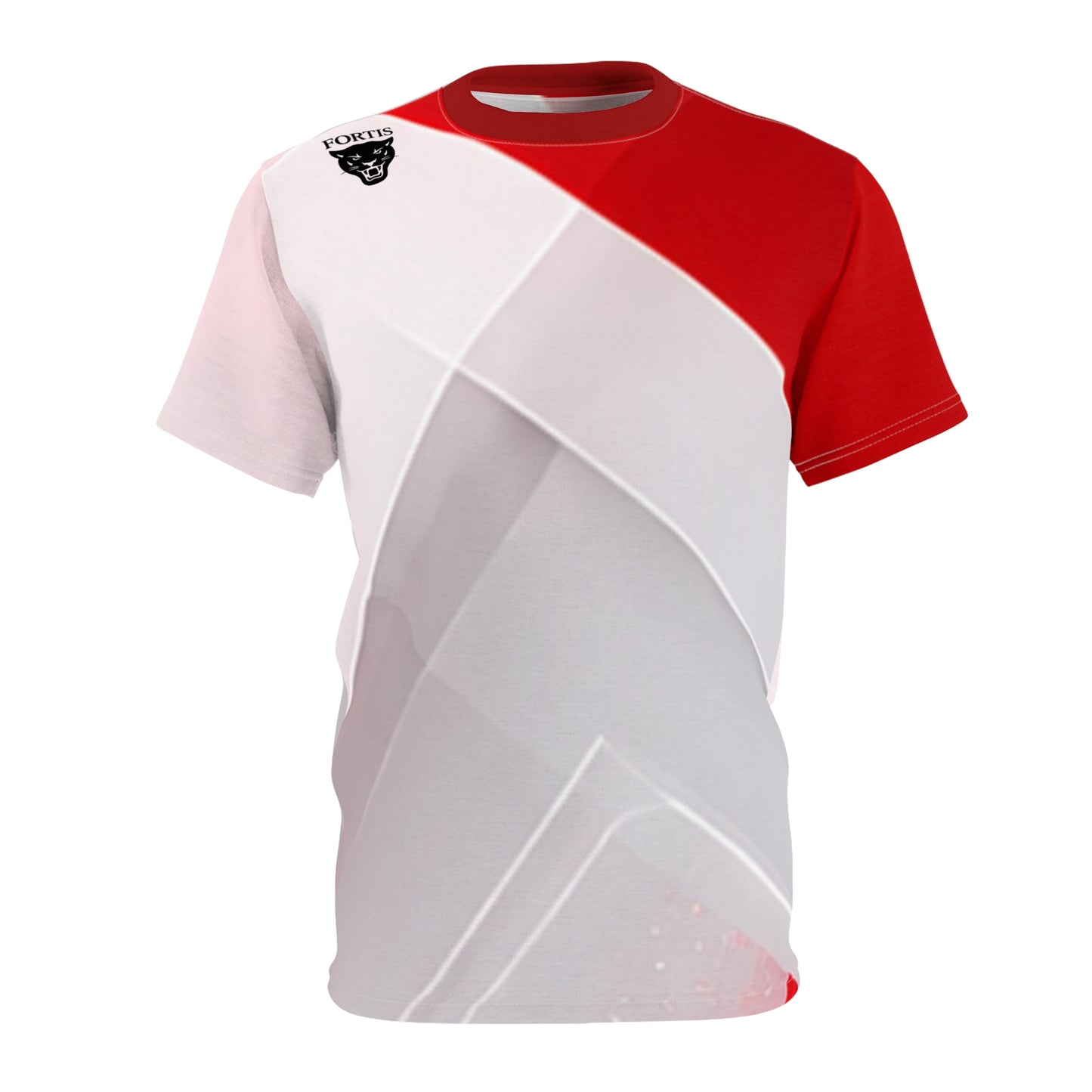 Red & White Abstract Chevron All-Over Print Tee