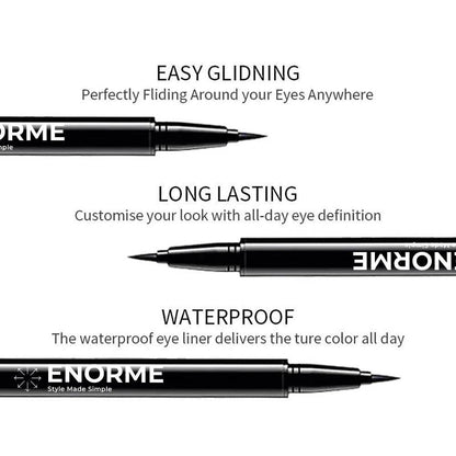 Black Waterproof Liquid Eyeliner - Vegan & Cruelty-Free Formula - Hypoallergenic Eye Makeup for Waterline and Eyelids - Long-Lasting Liquid Eyeliner (Pack of 1)