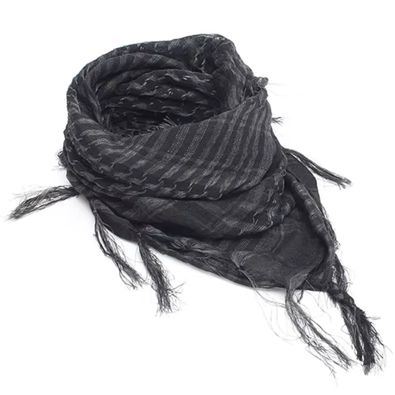 Unisex Lightweight Plaid Tassel Arab Desert Shemagh Keffiyeh Scarf Wrap Pashmina
