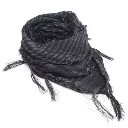 Unisex Lightweight Plaid Tassel Arab Desert Shemagh Keffiyeh Scarf Wrap Pashmina