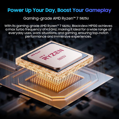 [World Premiere] Blackview Mini PC MP100  R7 5825U Mini PC 8-Core 16-Thread 16GB /32GB DDR4 512GB/1TB SSD Mini Computer PC