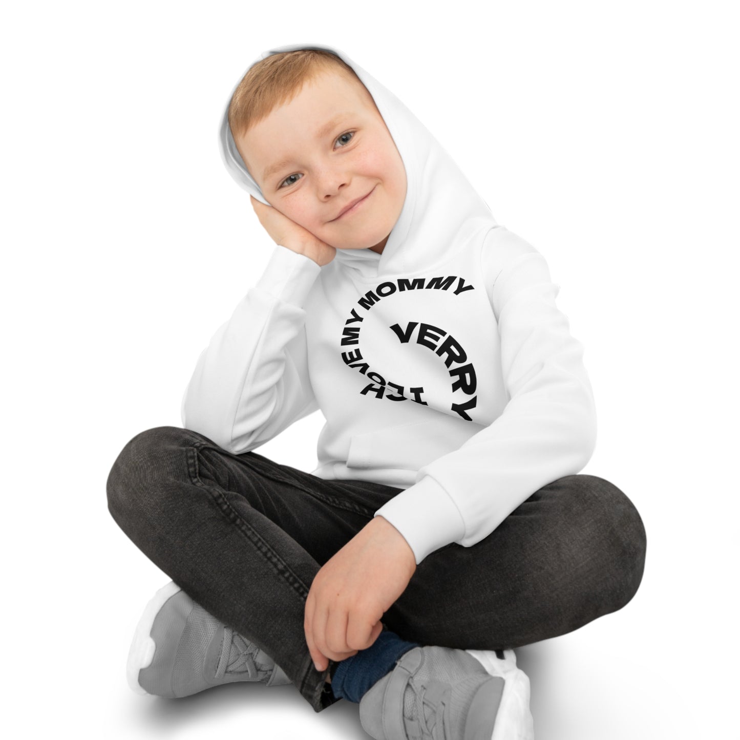 Kids Hoodie — 'I Love My Mommy Very Much' Circular Text Graphic