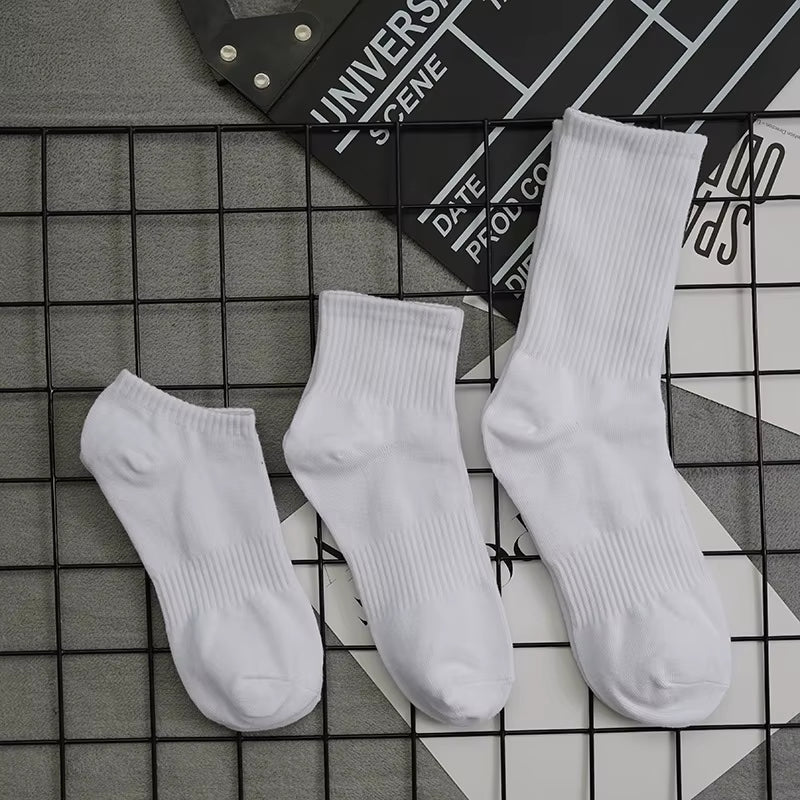 1Pairs Socks Men'S Cotton Deodorant Winter Towel Bottom with Velvet Mid-Tube White Stockings Thickened Sports Basketball Socks
