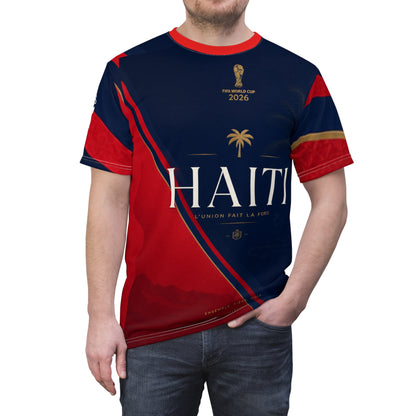 Haiti World Cup 2026 Fan Tee — Patriotic Red & Navy Soccer Shirt