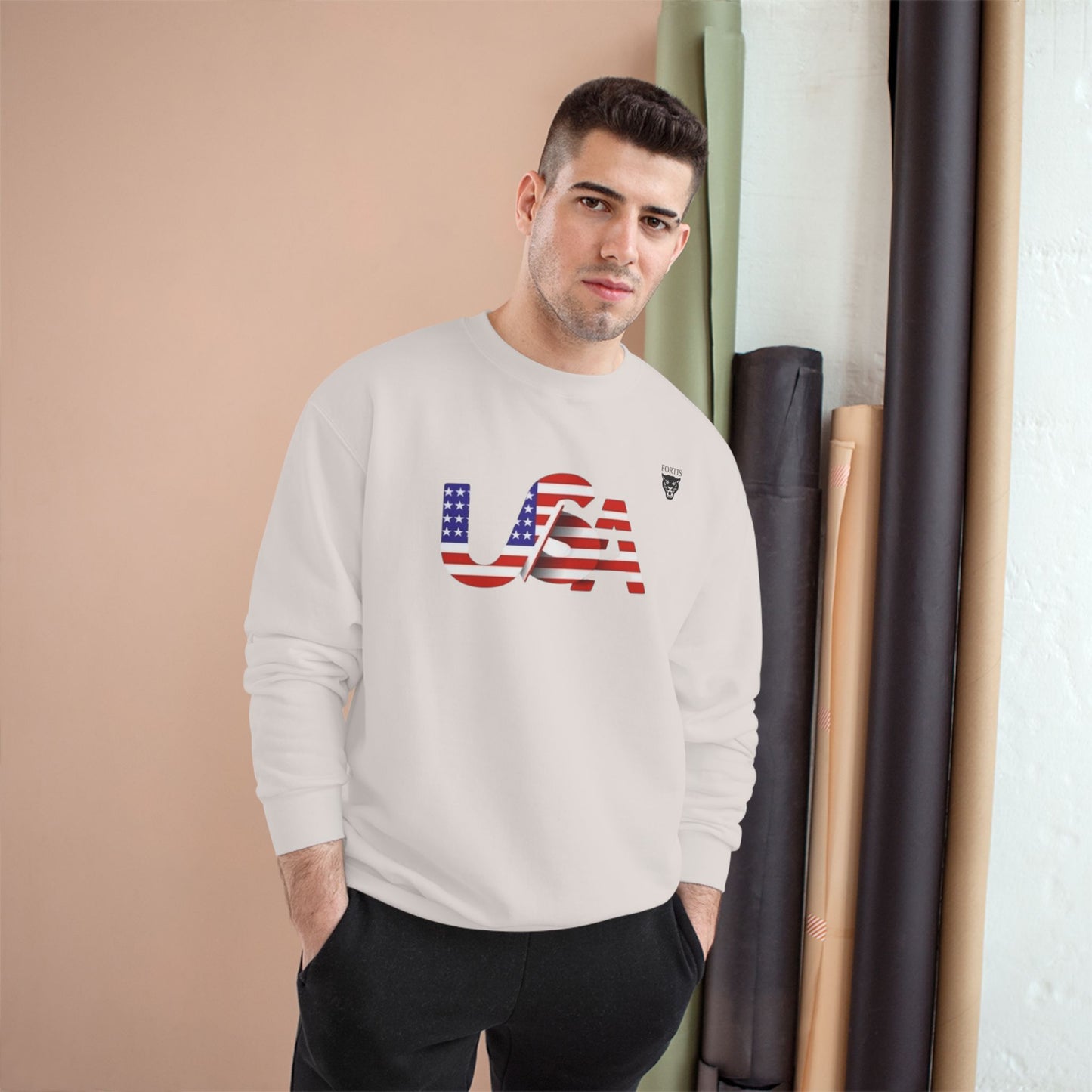 USA Flag Crewneck Sweatshirt - Patriotic American Pride Pullover