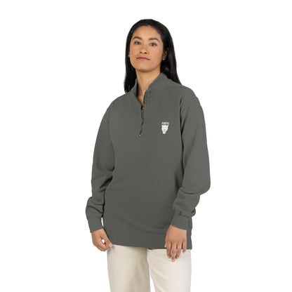 Quarter-Zip Sweatshirt with Small Chest Crest — Casual Pullover for Everyday Wear