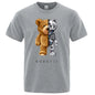 Funny Ted Bear Robot Tshirt Robotic Bear Men Short Sleeve Fashion Casual Clothing Summer Cotton Tees Oversized Street T-Shirts