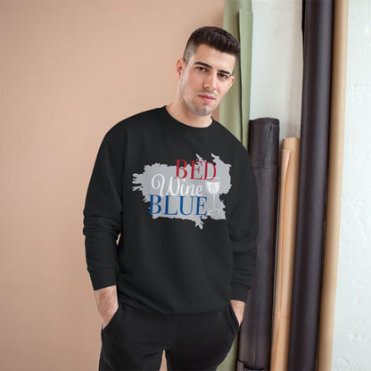 Red White & Wine Sweatshirt — Bed Wine Blue Graphic Crewneck