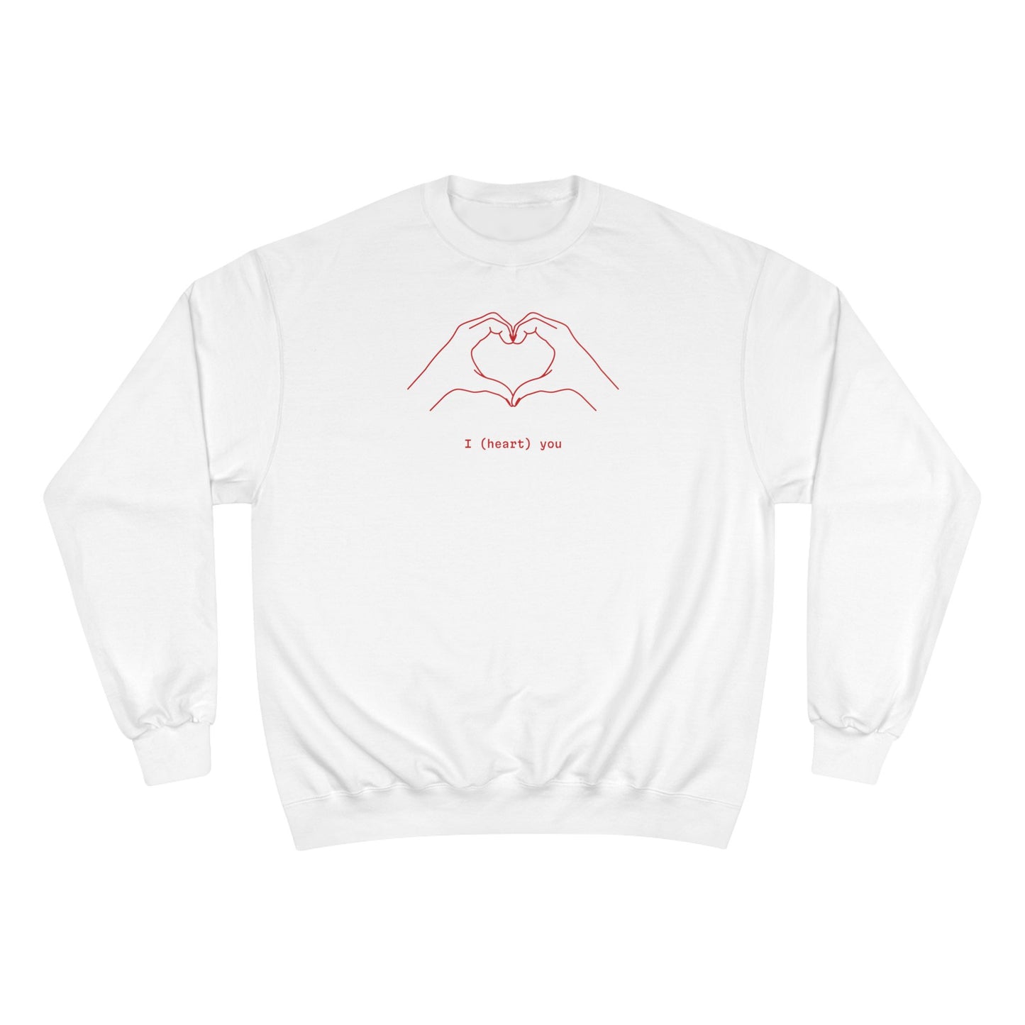 Heart Hands Sweatshirt – "I SWEARIY LOVE" Minimal Valentine Crewneck