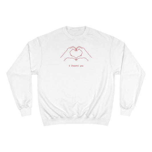 Heart Hands Sweatshirt – "I SWEARIY LOVE" Minimal Valentine Crewneck