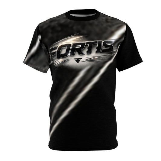 Fortis Metallic Logo Tee — All-Over Print Cut & Sew Shirt