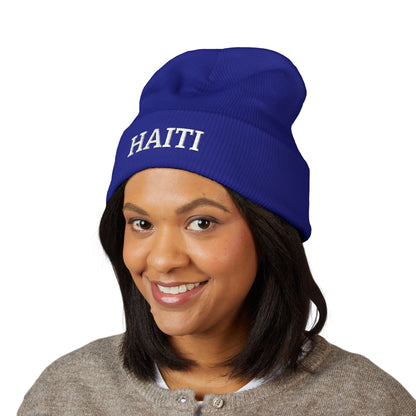 Haiti Embroidered Cuffed Beanie