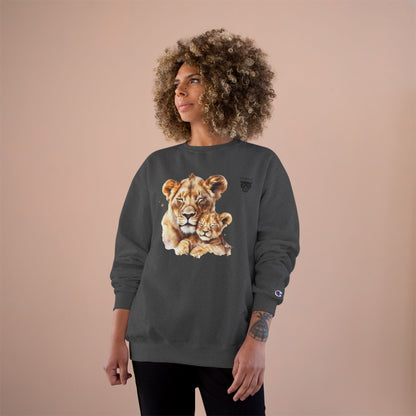 Lioness and Cub Sweatshirt — Cozy Wildlife Crewneck for Animal Lovers
