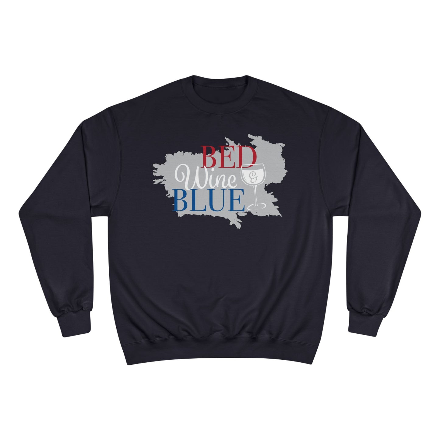 Red White & Wine Sweatshirt — Bed Wine Blue Graphic Crewneck