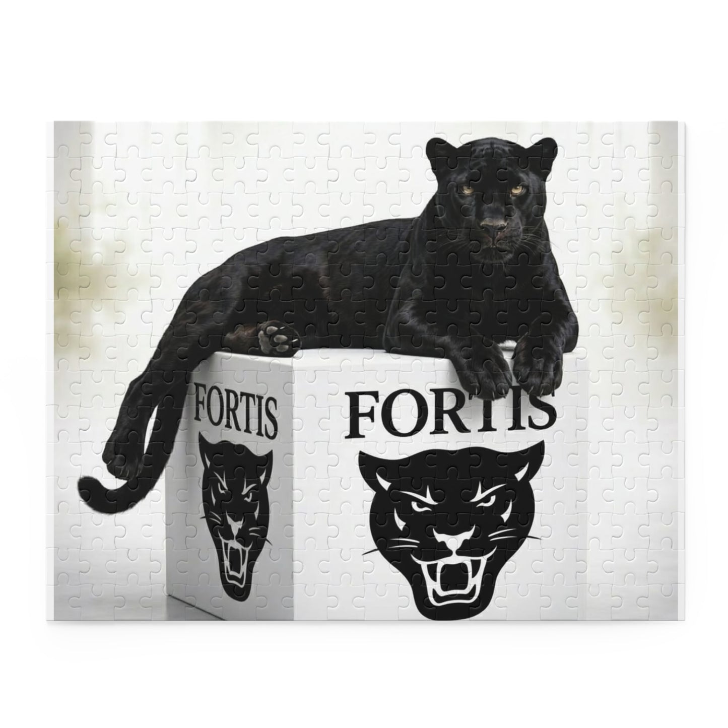 Panther Logo Puzzle — Black Panther on Fortis Box (120/252/500-Piece)