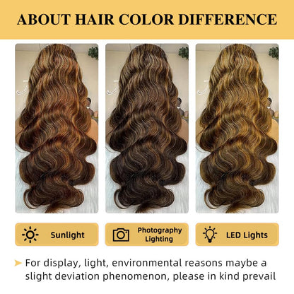 26Inch Body Wave V Part Wig Human Hair #FB30 Ombre Brown Upgrade U Part Human Hair Wigs for Black Women No Sew in 180% Density