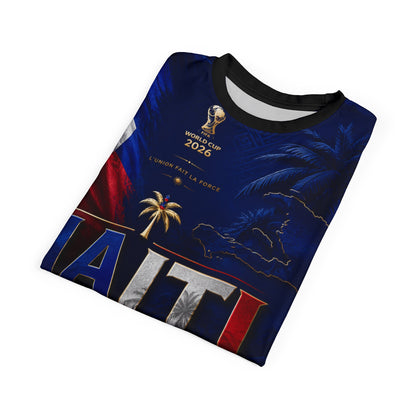 Haiti World Cup 2026 All-Over Print Tee — Haiti Flag Soccer Fan Shirt