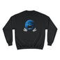 Crying Blue Emoji Champion Sweatshirt — Emojis Graphic Crewneck for Casual Wear