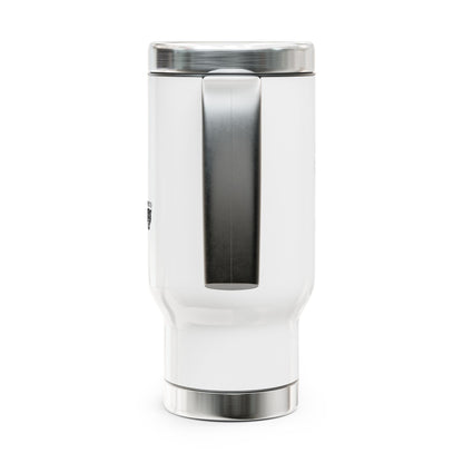 Basketball Player Splash Stainless Steel Travel Mug — 14oz Insulated Handle Tumbler