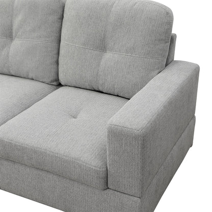 Couch Sofa Set, Modern L-Shaped Sofa Living Room Furniture Set, Chenille Finish Sectional Sofa Set for Apartment, Off-White(Without Ottoman)