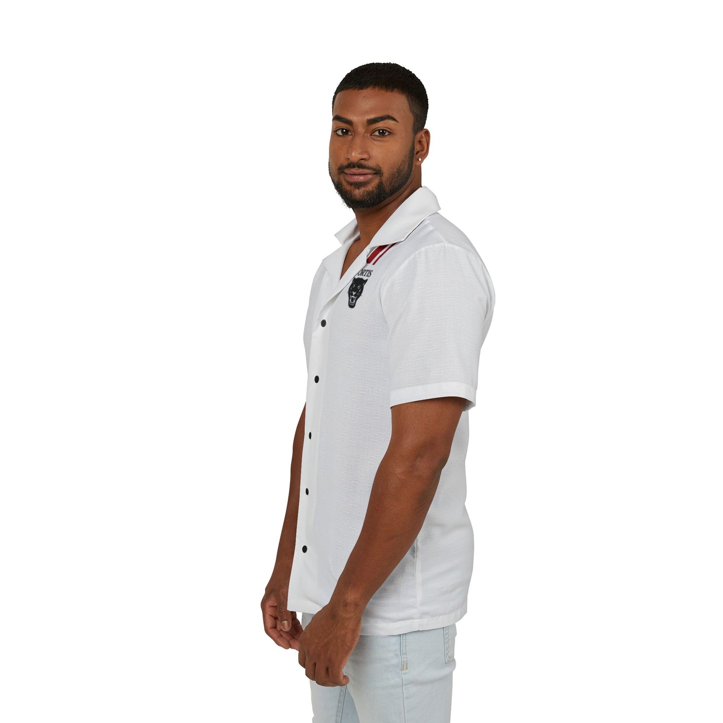 Men's Hawaiian Camp Shirt – Classic White Camp Collar Button-Up
