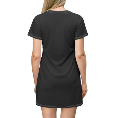 African Sunset T-Shirt Dress — Afrocentric Silhouette Sunset Portrait Dress