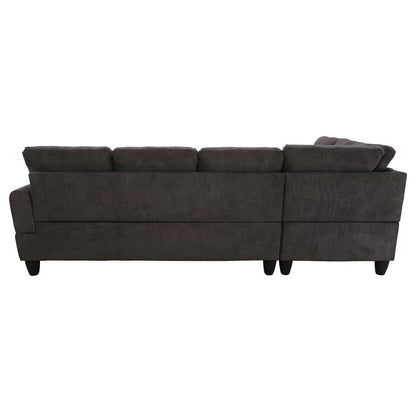 Sofa Set,Flannel Living Room Sofa Set,L-Shaped Sectional Sofa,2-Piece Couch Living Room,Dark Brown
