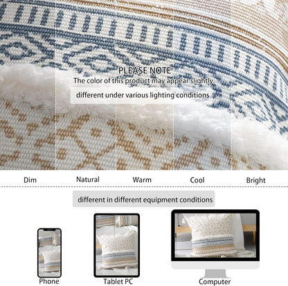 Boho Tufted Decorative Throw Pillow Covers for Couch Sofa - Modern Moroccan Pillow Case with Tassels, Accent Decor Large Pillowcase for Bedroom Living Room Car Hotel, 22 X 22 Inches, Yellow