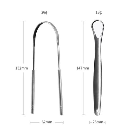1/2PCS Stainless Steel U Type Tongue Scraper Cleaner Fresh Breath Cleaning Coated Tongue Toothbrush Oral Hygiene Care Tools