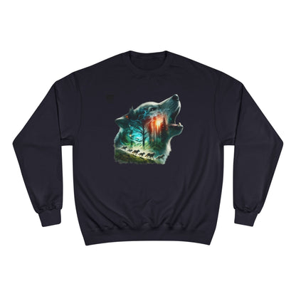 Wolf Silhouette Sweatshirt - Forest Night Nature Scene Crewneck