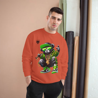 Hip Hop Bear Champion Sweatshirt — Streetwear Crewneck with ‘Champion’ Style Graphic