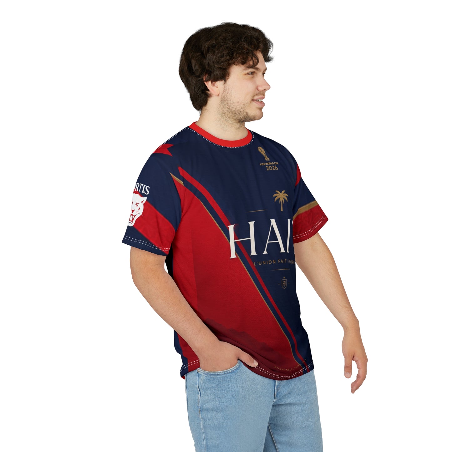 Haiti World Cup 2026 Fan Tee — Patriotic Red & Navy Soccer Shirt