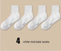 1Pairs Socks Men'S Cotton Deodorant Winter Towel Bottom with Velvet Mid-Tube White Stockings Thickened Sports Basketball Socks