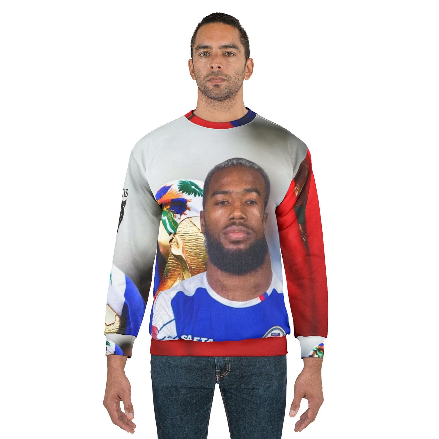 Soccer Champion Photo Sweatshirt — All-Over Print Fan Jersey Crewneck