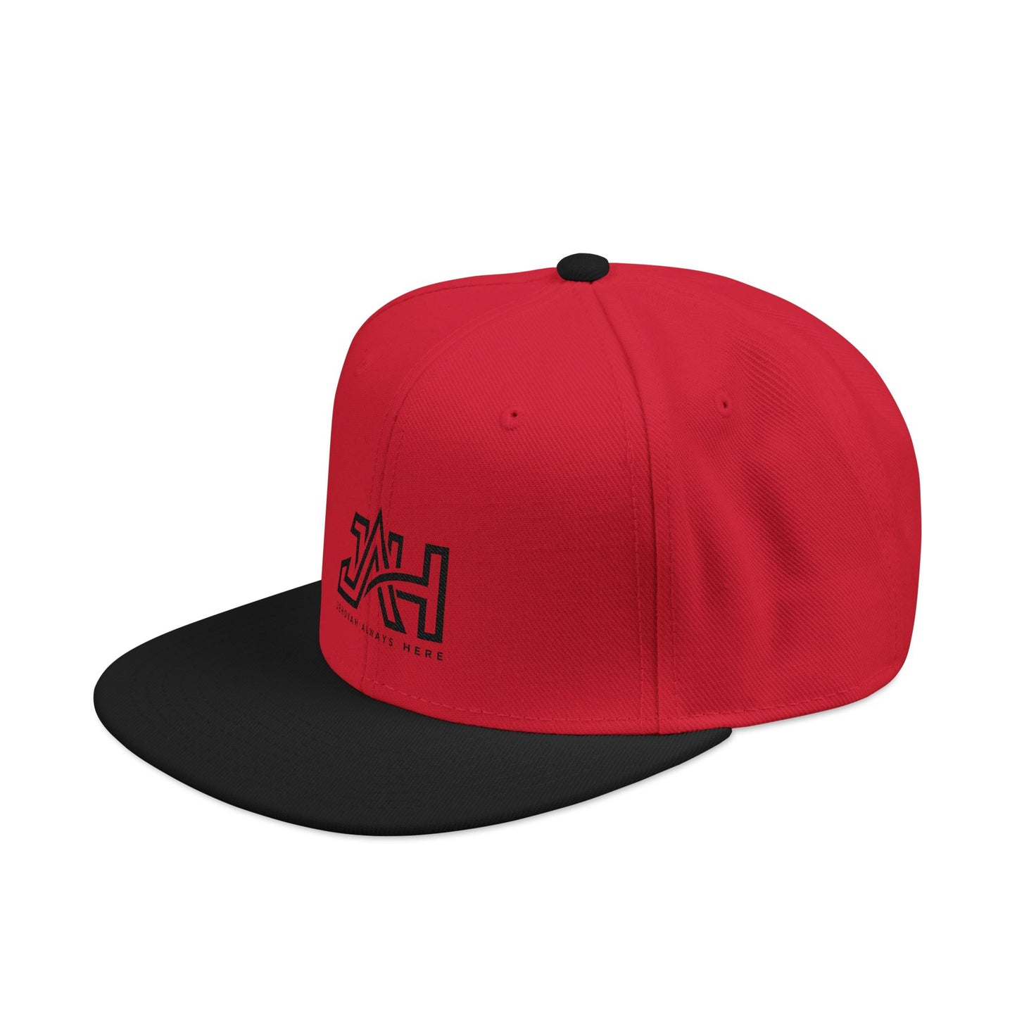Embroidered Red & Black Snapback Hat – AH Logo Streetwear Cap