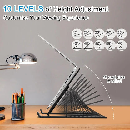 Laptop Stand for Desk,Portae Foldae Stand Sturdy Laptop Riser, Ventilated Laptop Holder Compatie 13 14 15.6 Inch Macbook Pro Air/Hp/Dell,Cooling Computer Stand Accessories ack