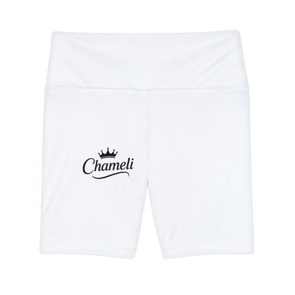 Chameli Crown Women's Workout Shorts – High-Waist Fitness Biker Shorts