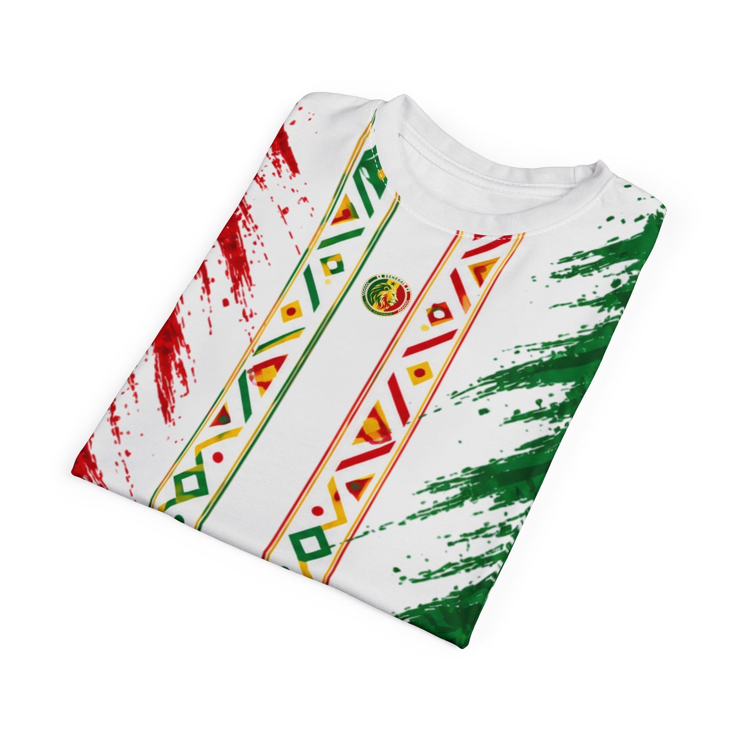 SENEGAL Flag Brushstroke Tee — SENEGAL Pride All-Over Print Shirt