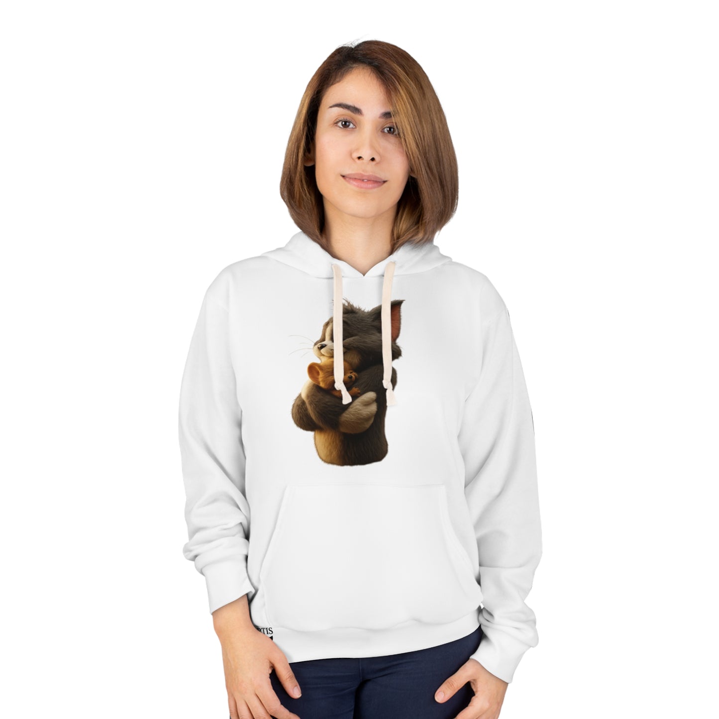 Cozy Animal Hug Unisex Pullover Hoodie, Cute Sweatshirt, Gift for Animal Lovers, Casual Wear, Warm Layer, Unique Gifts