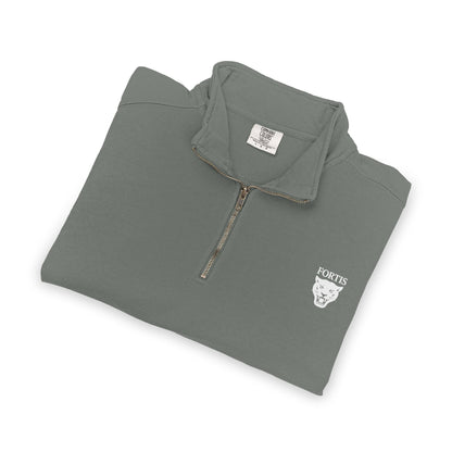 Quarter-Zip Sweatshirt with Small Chest Crest — Casual Pullover for Everyday Wear