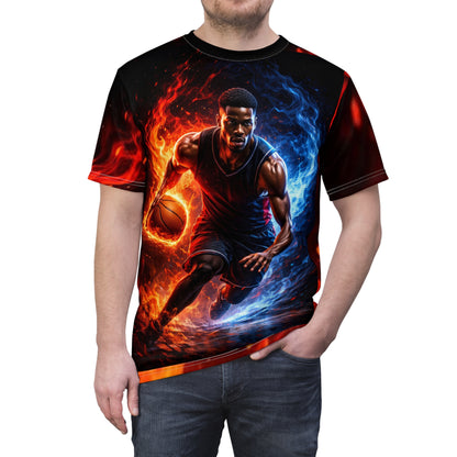 Basketball Flame Player Tee — Fire & Ice All-Over Print