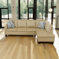 Flannel 4-Seat Couch Sofa Set, L Shaped Couch Living Room Sofa Set, Sectional Sofa for Home, Apartment, Dorm, Beige(Without Ottoman)
